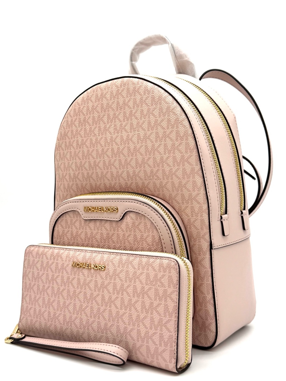 Michael Kors Jaycee Medium Signature Logo Backpack & Matching Continental Wallet